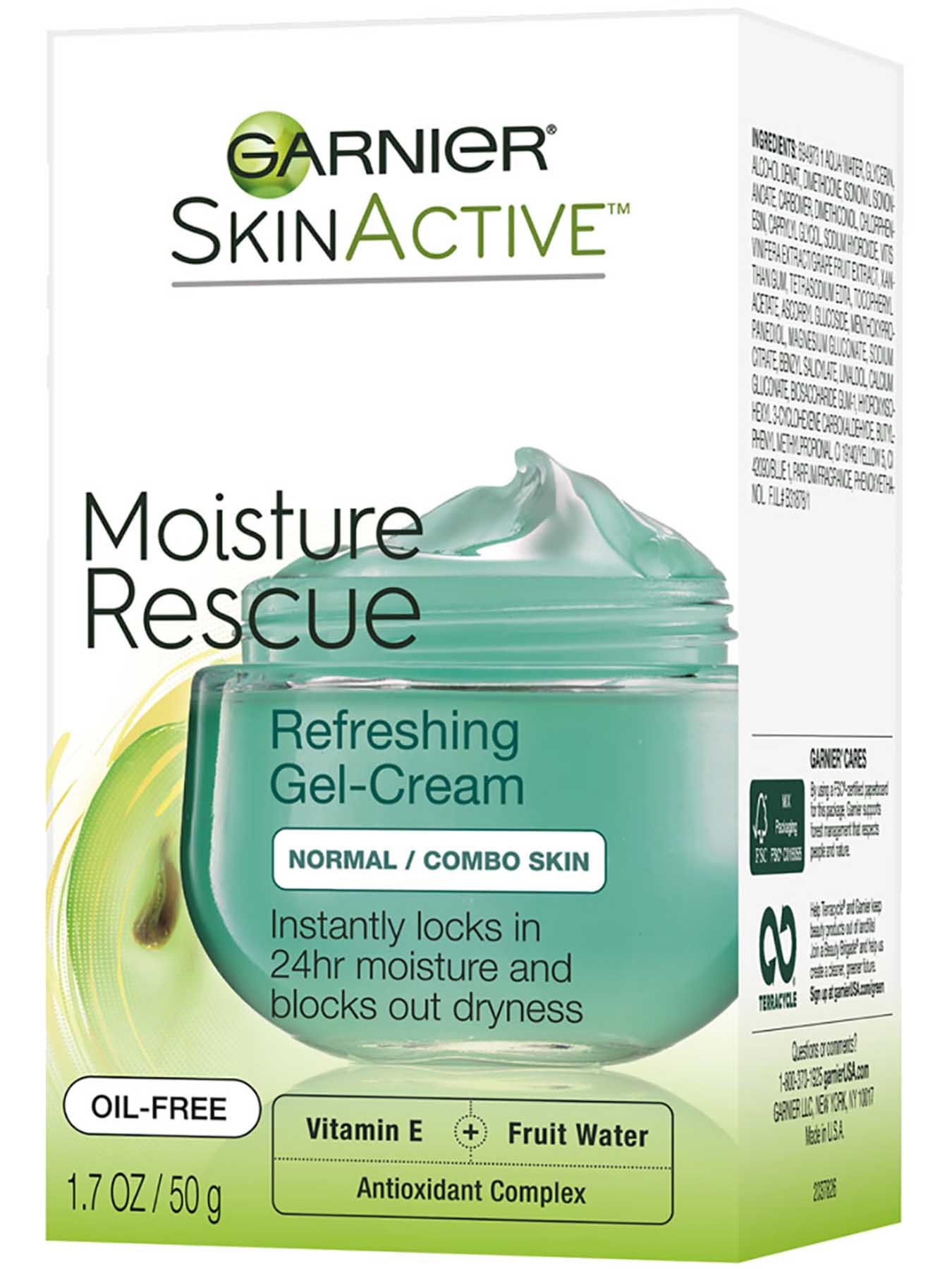 Left Side view of Moisture Rescue Refreshing Gel Cream, Normal and Combo Skin.